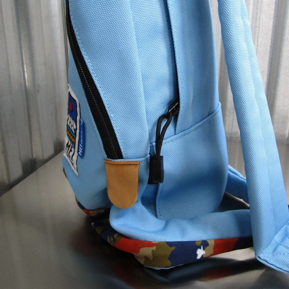 Mei Ocean Sling Backpack Light Blue Camo Trim One Strap Crossbody Bag